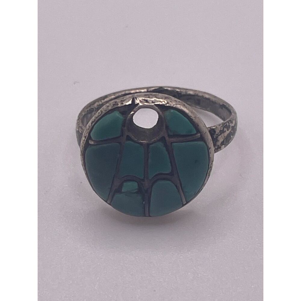 Vtg Annie Quam Gasper AQC Turquoise Hummingbird Sterling Native American Ring